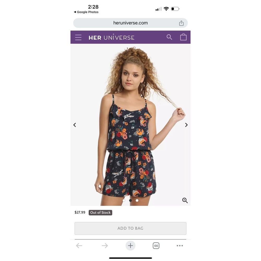 Star Wars Romper Floral Rebellion Size XL Sleeveless  R2D2  Starfighter Torrid